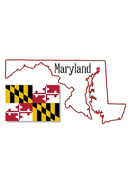 Maryland State Map Flag