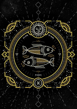 Zodiac vintage Pisces