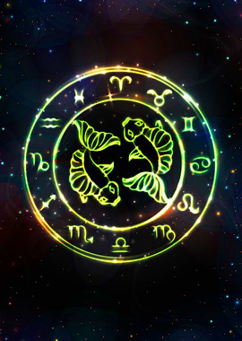 Zodiac glowing Pisces