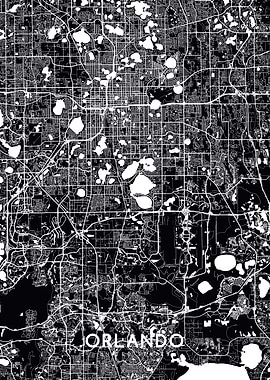 Orlando map black