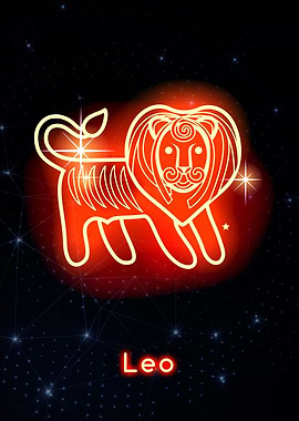 Zodiac red Leo