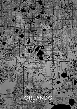 Orlando map BW