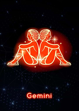 Zodiac red Gemini