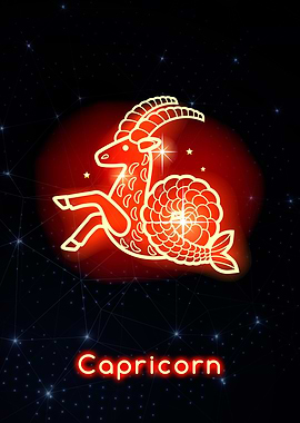 Zodiac red Capricorn