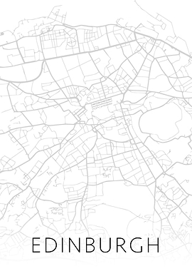 Edinburgh Scotland BW Map