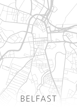 Belfast BW City Street Map