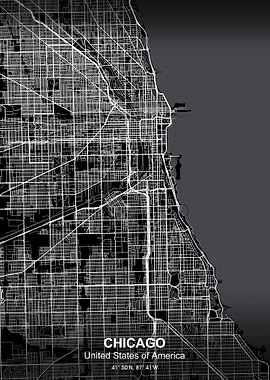 chicago city map black