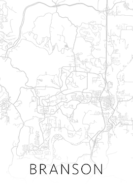 Branson Missouri BW Map