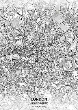 london city map white