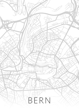 Bern Switzerland BW Map Ar