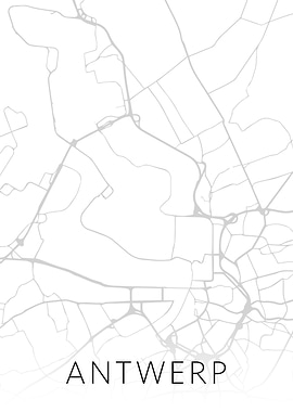 Antwerp Black White Map