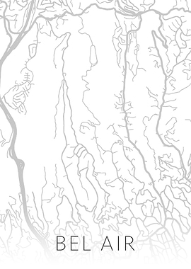 Bel Air California BW Map