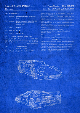 Ferrari F40 Vintage Patent