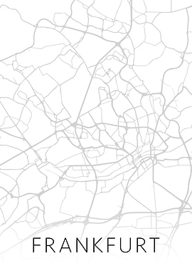 Frankfurt Germany BW Map