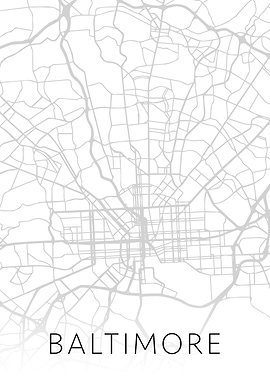 Baltimore Maryland BW Map
