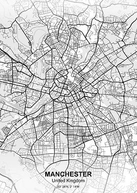 manchester city map white