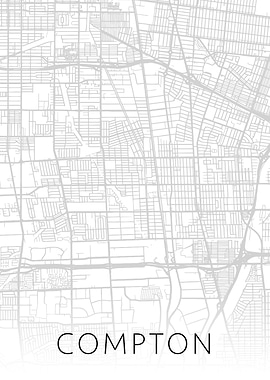 Compton California BW Map
