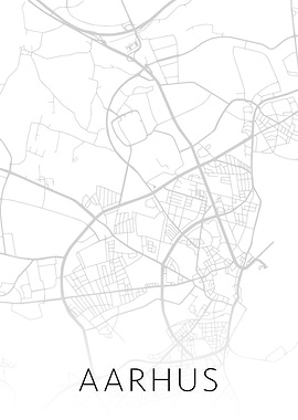 Aarhus Denmark BW Map