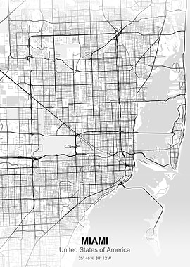miami city map white