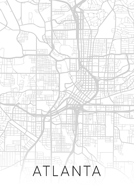 Atlanta Georgia BW Map