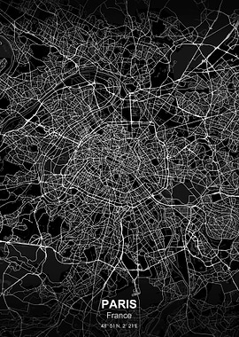 paris city map black