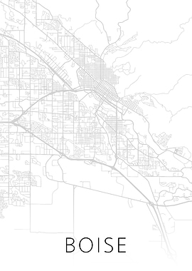 Boise Idaho BW Map