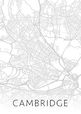 Cambridge England BW Map