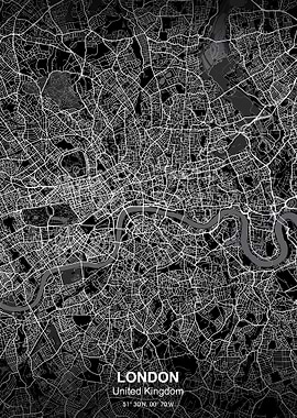 london city map black