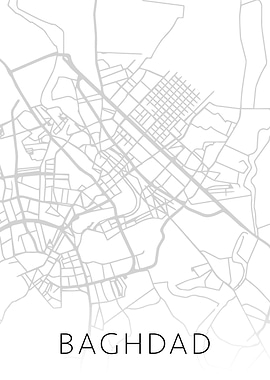 Baghdad Iraq BW Map