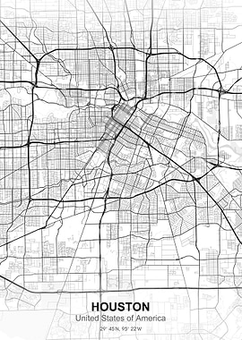 houston city map white
