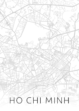 Ho Chi Minh City BW Map