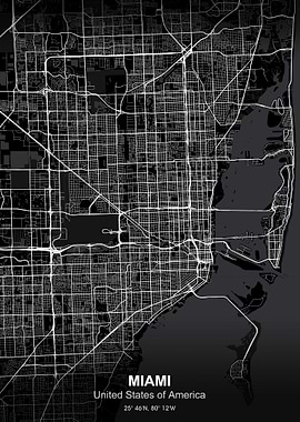 miami city map black