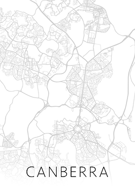 Canberra Australia BW Map