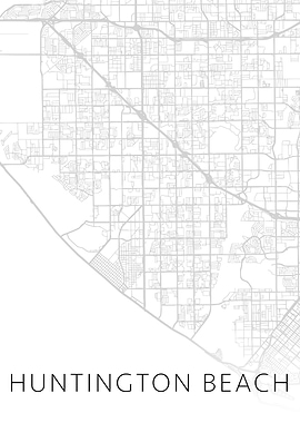 Huntington Beach CA BW Map