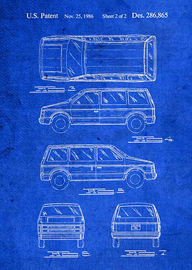 Minivan Vintage Patent Art