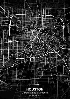 houston city map black