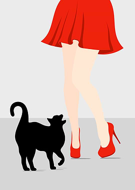 Black Cat High Heels