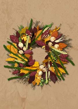 Vintage Autumn Wreath