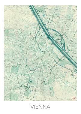 Vienna Map Blue