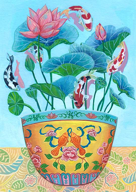 Peranakan lotus flower