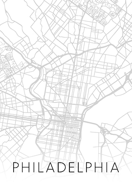 Philadelphia City Map BW