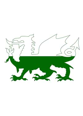 Welsh Dragon Flag Silhouet