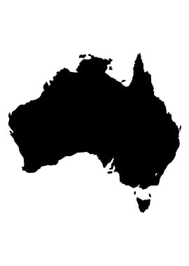 Australia Black Silhouette