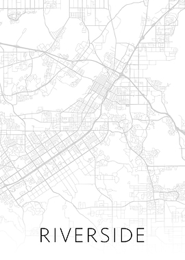 Riverside CA City Map BW