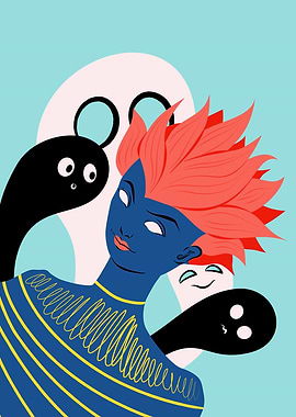 Alien Girl With Ghost Imag