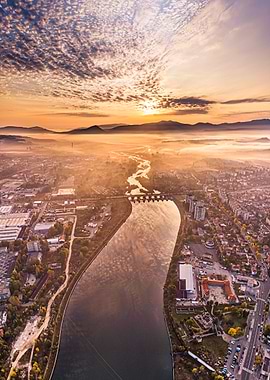 Sunrise over Arda river