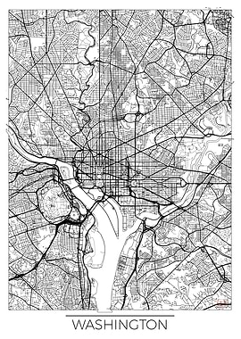 Washington Map White