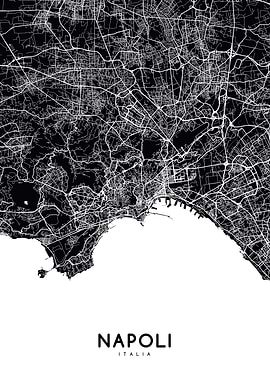 Napoli map black