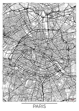 Paris Map White