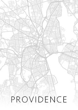 Providence RI City Map BW